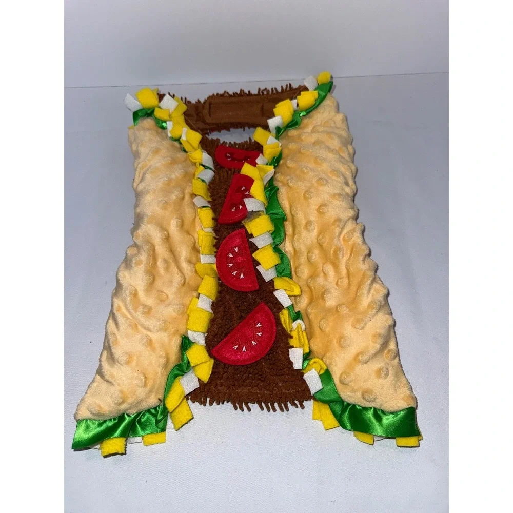 Taco Dog Costume Plush Pet Halloween Outfit Brown Tan S/m
